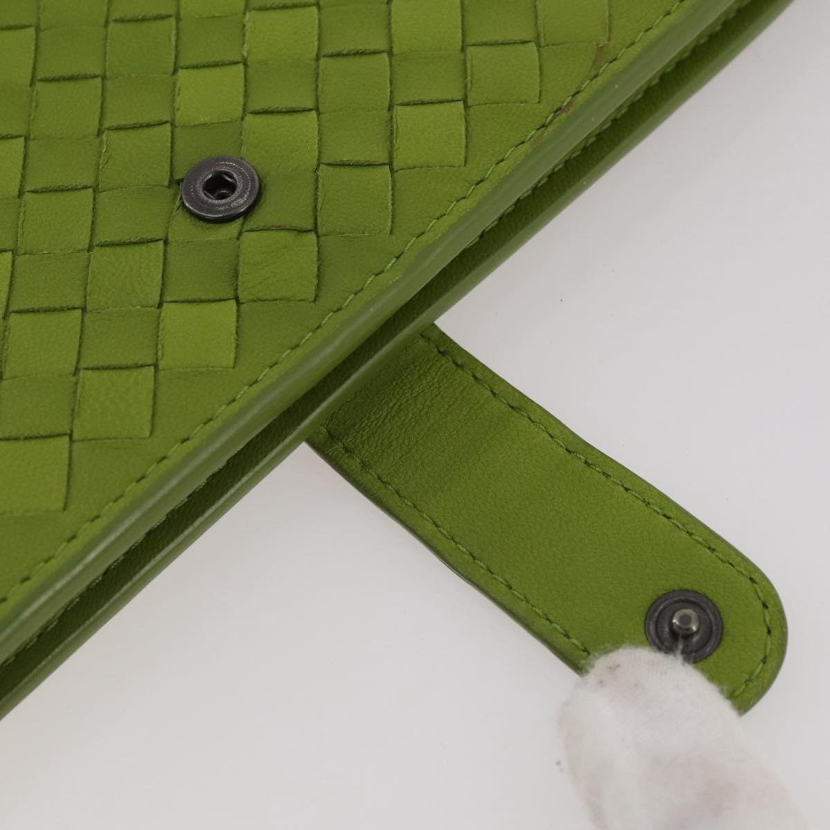 BOTTEGA VENETA INTRECCIATO iPad Case Leather Green Auth 204255