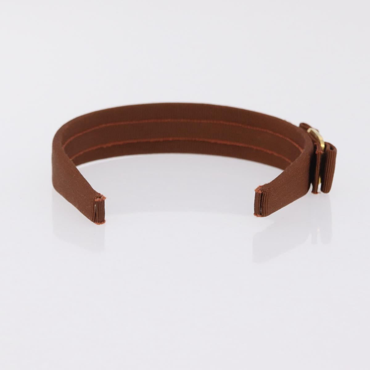 Salvatore Ferragamo Headband Nnylon metal 3 Set Beige Green gold Auth 204265
