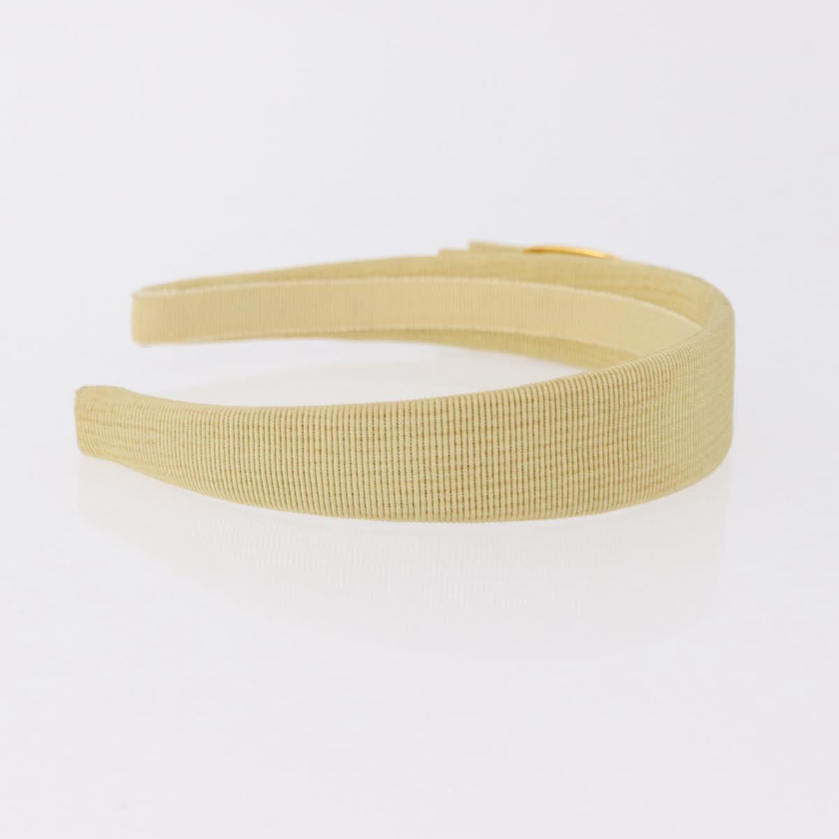 Salvatore Ferragamo Headband Nnylon metal 3 Set Beige Green gold Auth 204265