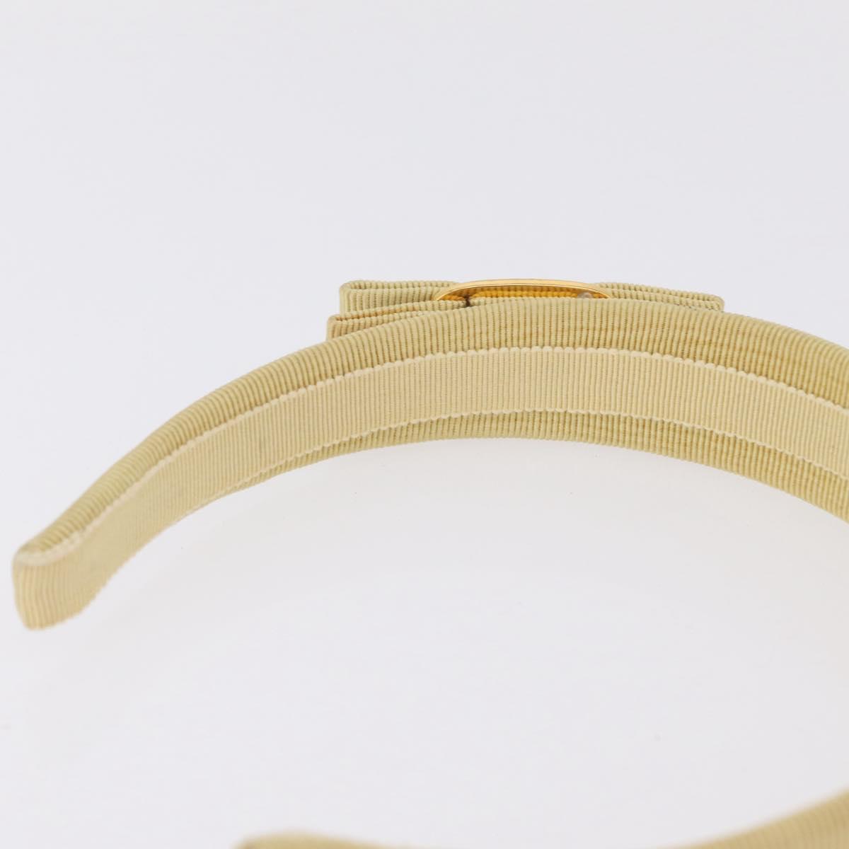Salvatore Ferragamo Headband Nnylon metal 3 Set Beige Green gold Auth 204265