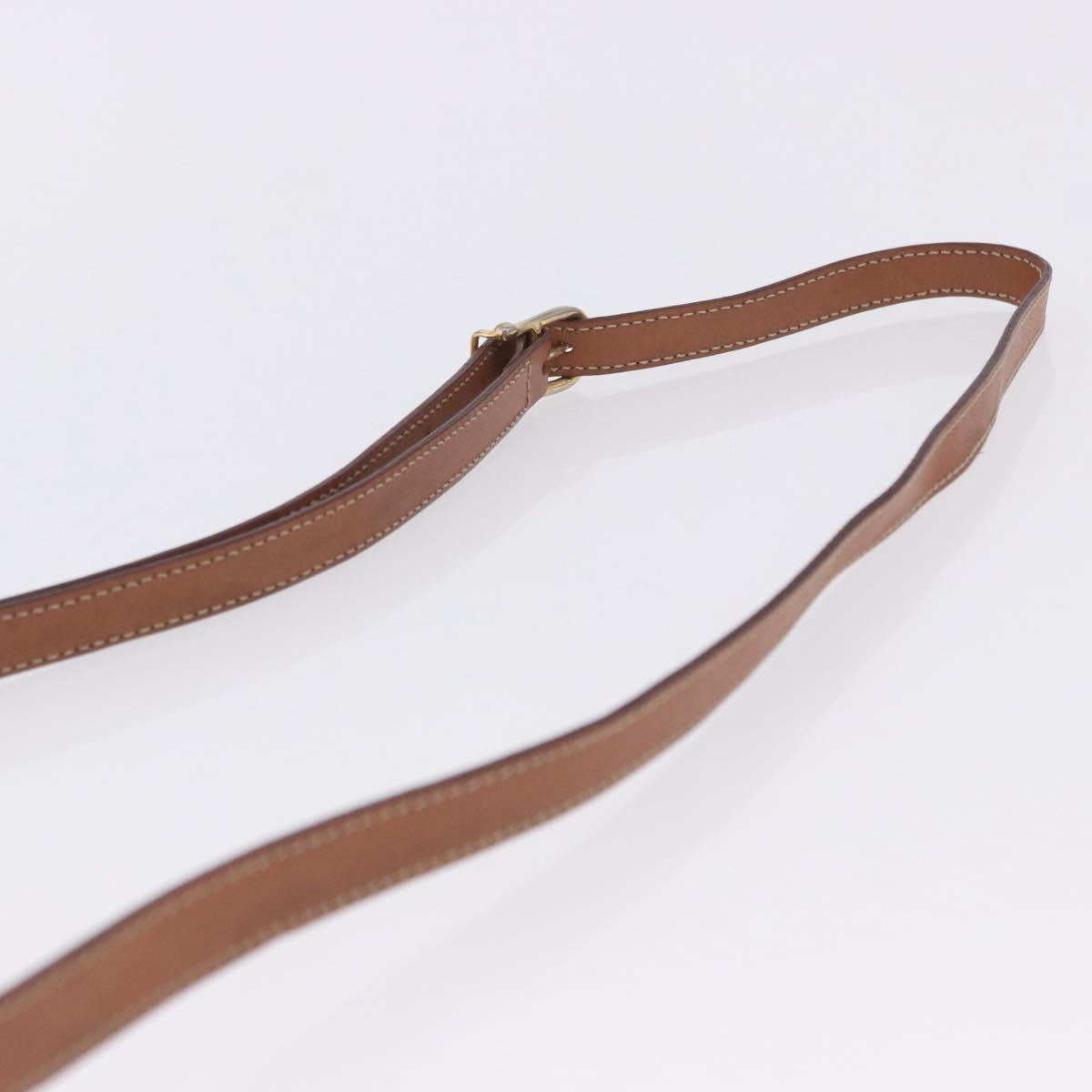 CELINE Macadam Canvas Shoulder Bag PVC Leather Brown Gold Auth 204266