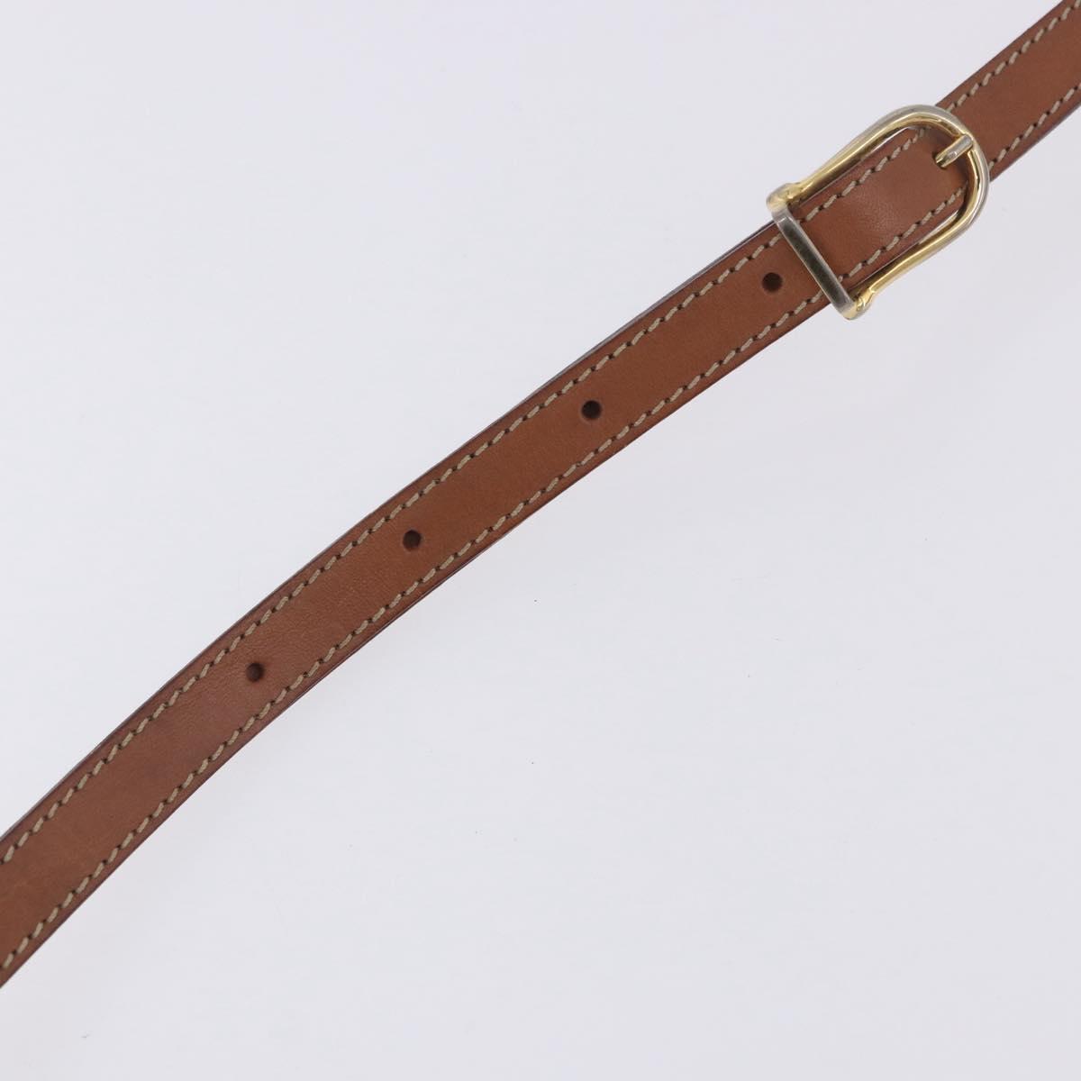 CELINE Macadam Canvas Shoulder Bag PVC Leather Brown Gold Auth 204266