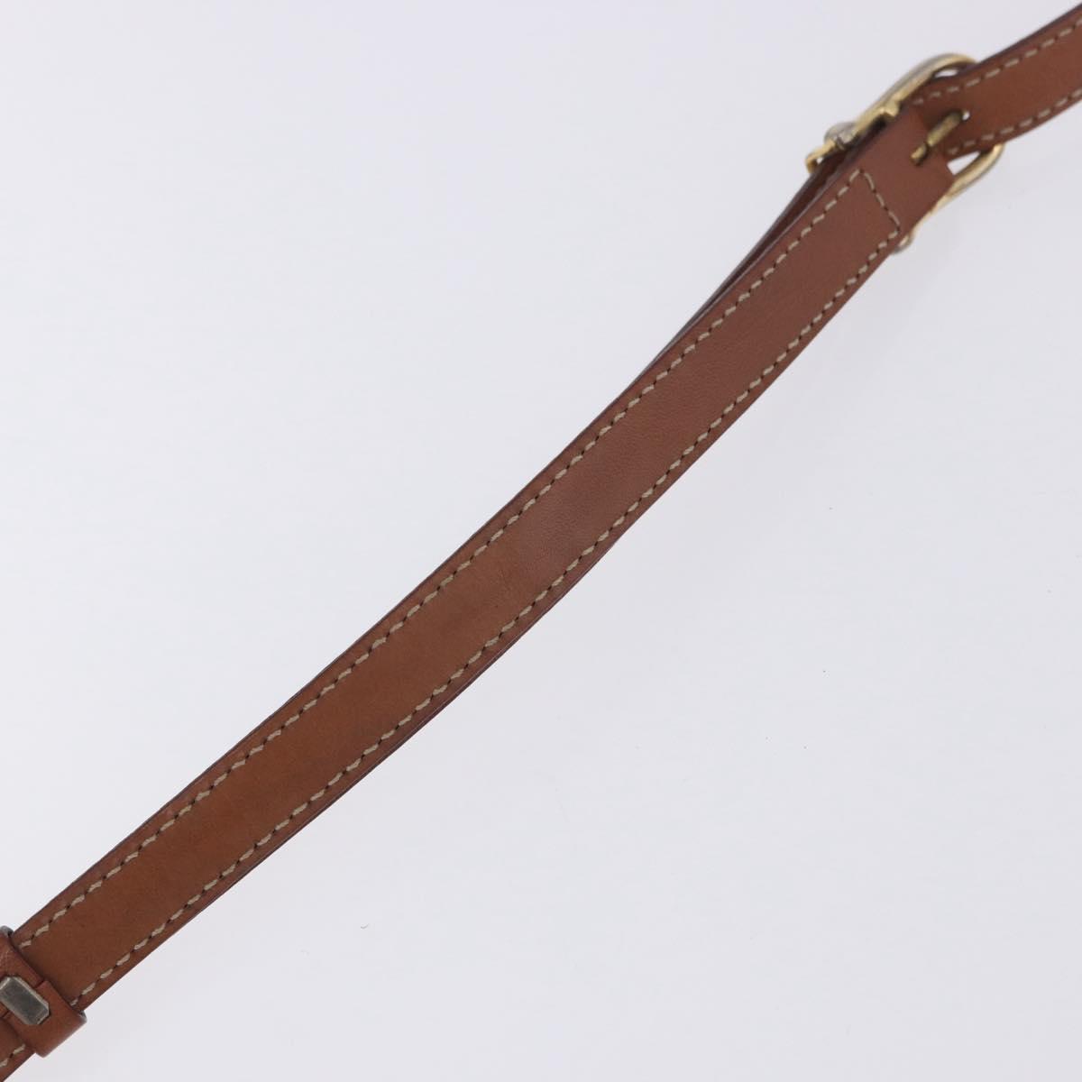 CELINE Macadam Canvas Shoulder Bag PVC Leather Brown Gold Auth 204266