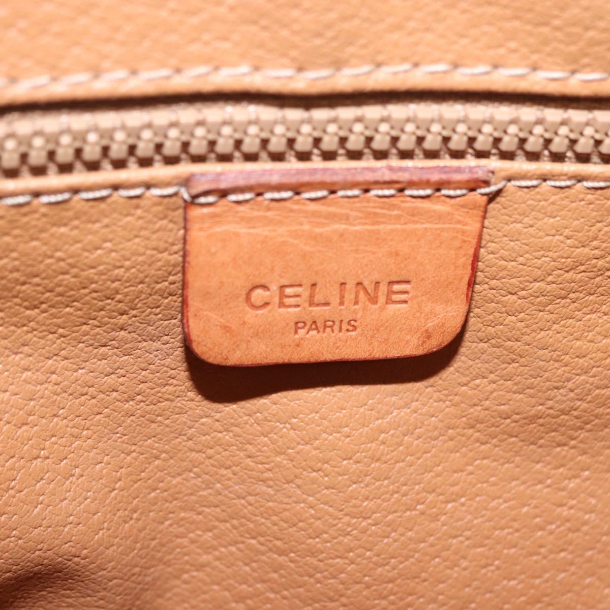 CELINE Macadam Canvas Shoulder Bag PVC Leather Brown Gold Auth 204266