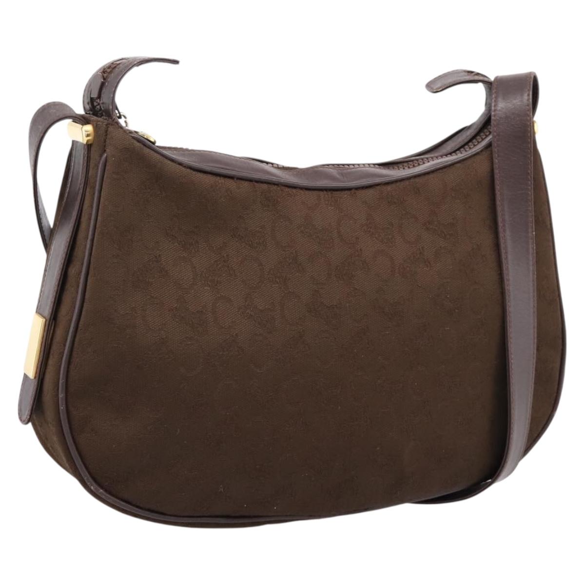 CELINE C Sulky Shoulder Bag Brown Gold Auth 204267