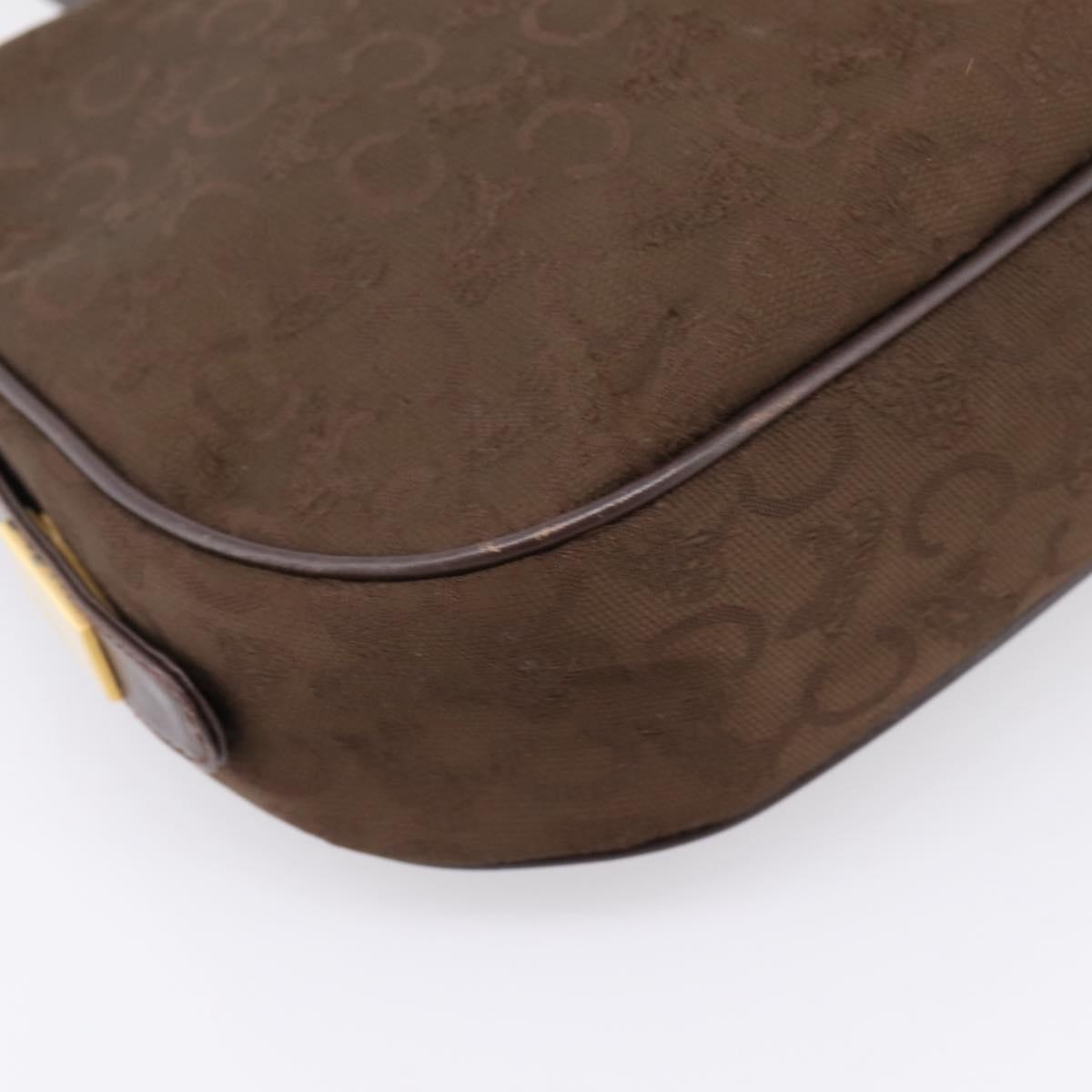 CELINE C Sulky Shoulder Bag Brown Gold Auth 204267