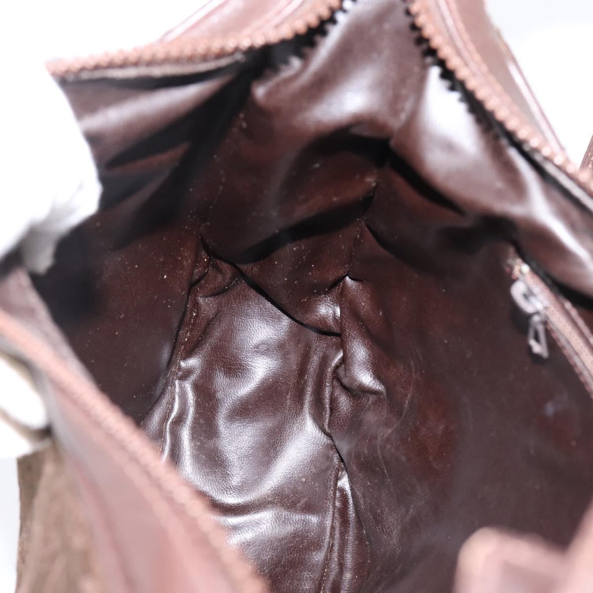 CELINE C Sulky Shoulder Bag Brown Gold Auth 204267