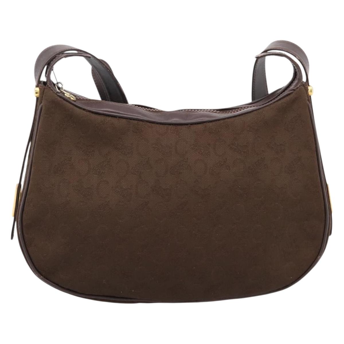 CELINE C Sulky Shoulder Bag Brown Gold Auth 204267