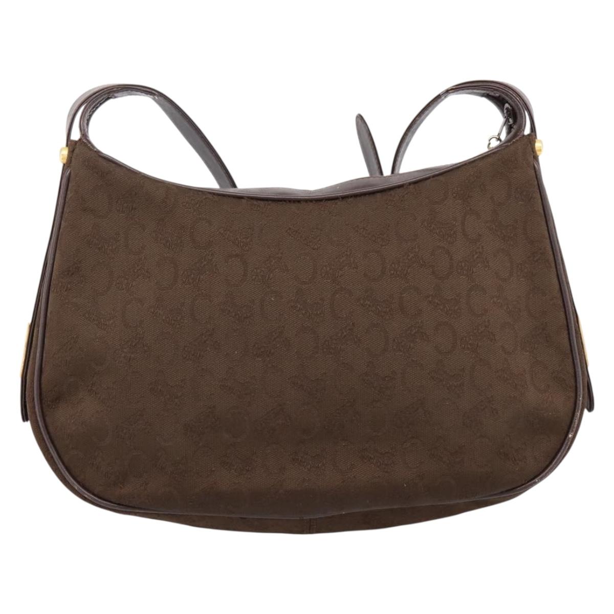 CELINE C Sulky Shoulder Bag Brown Gold Auth 204267