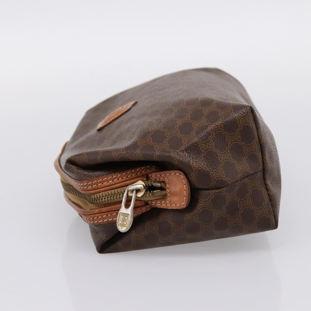 CELINE Macadam Canvas Shoulder Bag PVC Leather 3 Set Brown Auth 204275