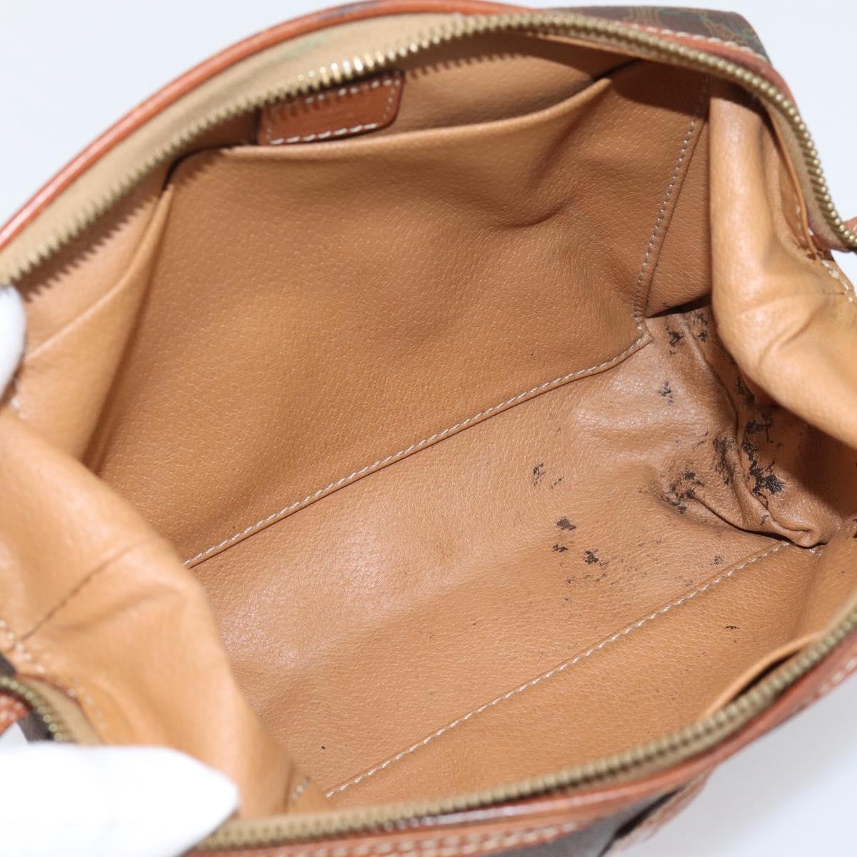 CELINE Macadam Canvas Shoulder Bag PVC Leather 3 Set Brown Auth 204275