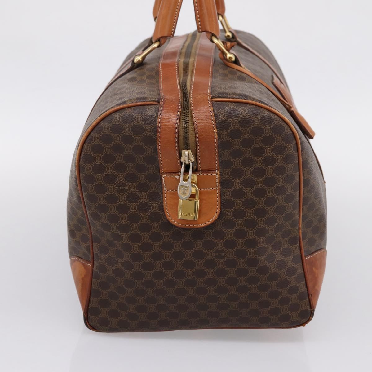 CELINE Macadam Canvas Shoulder Bag PVC Leather 3 Set Brown Auth 204275