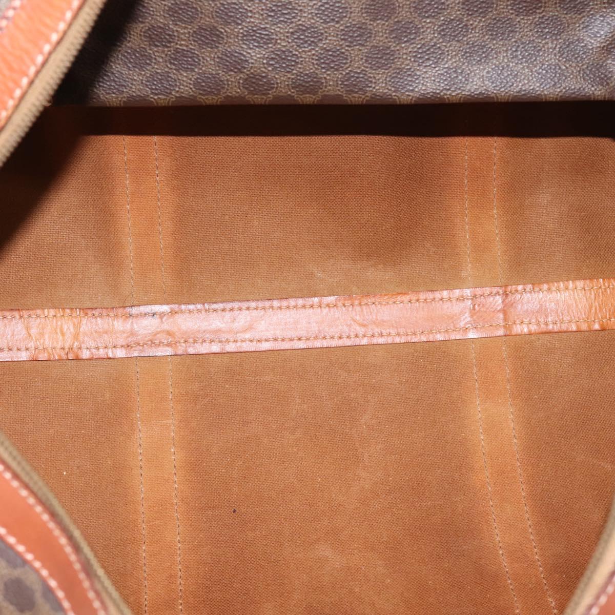 CELINE Macadam Canvas Shoulder Bag PVC Leather 3 Set Brown Auth 204275