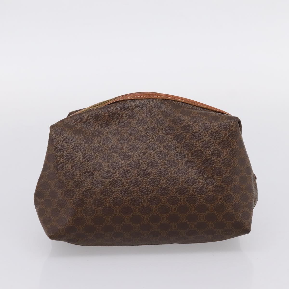 CELINE Macadam Canvas Shoulder Bag PVC Leather 3 Set Brown Auth 204275