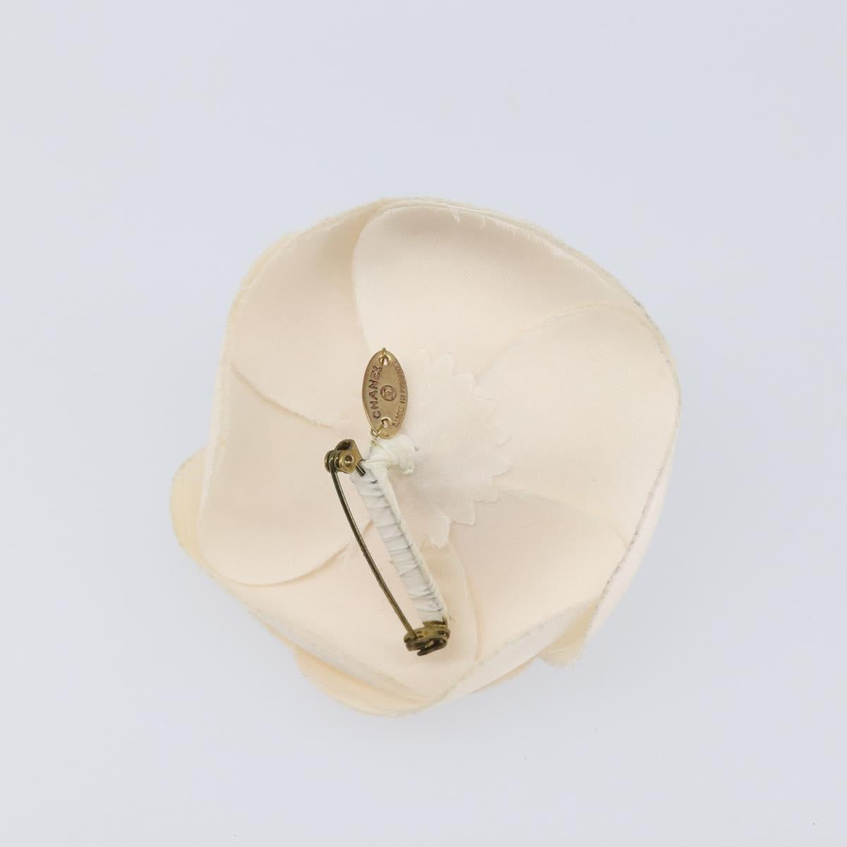 CHANEL Camelia Brooch metal 2 Set White Green CC Auth 204281