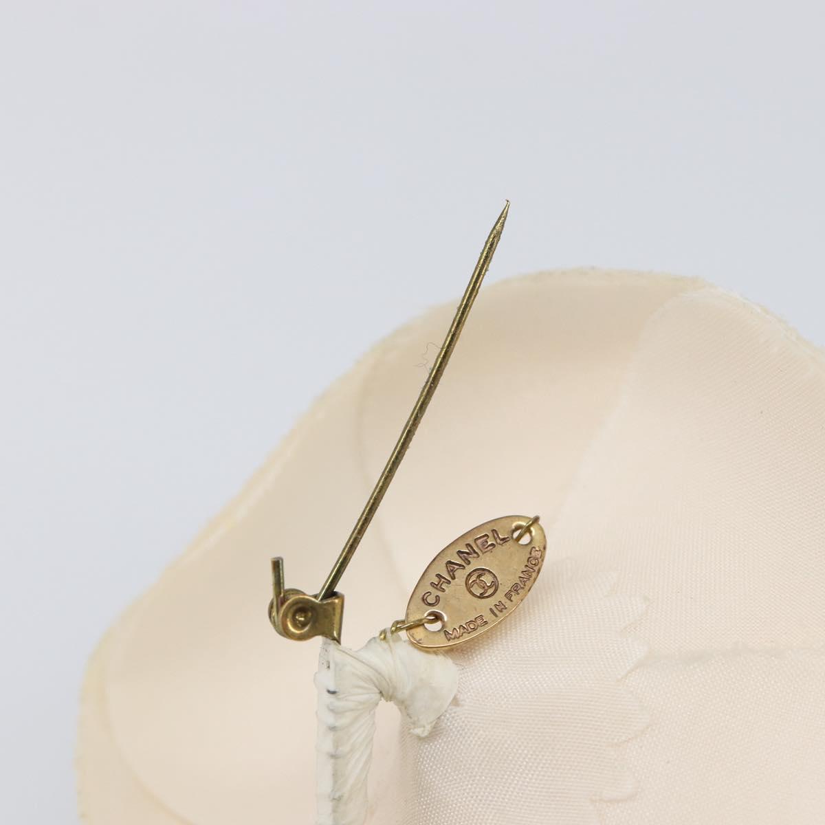 CHANEL Camelia Brooch metal 2 Set White Green CC Auth 204281