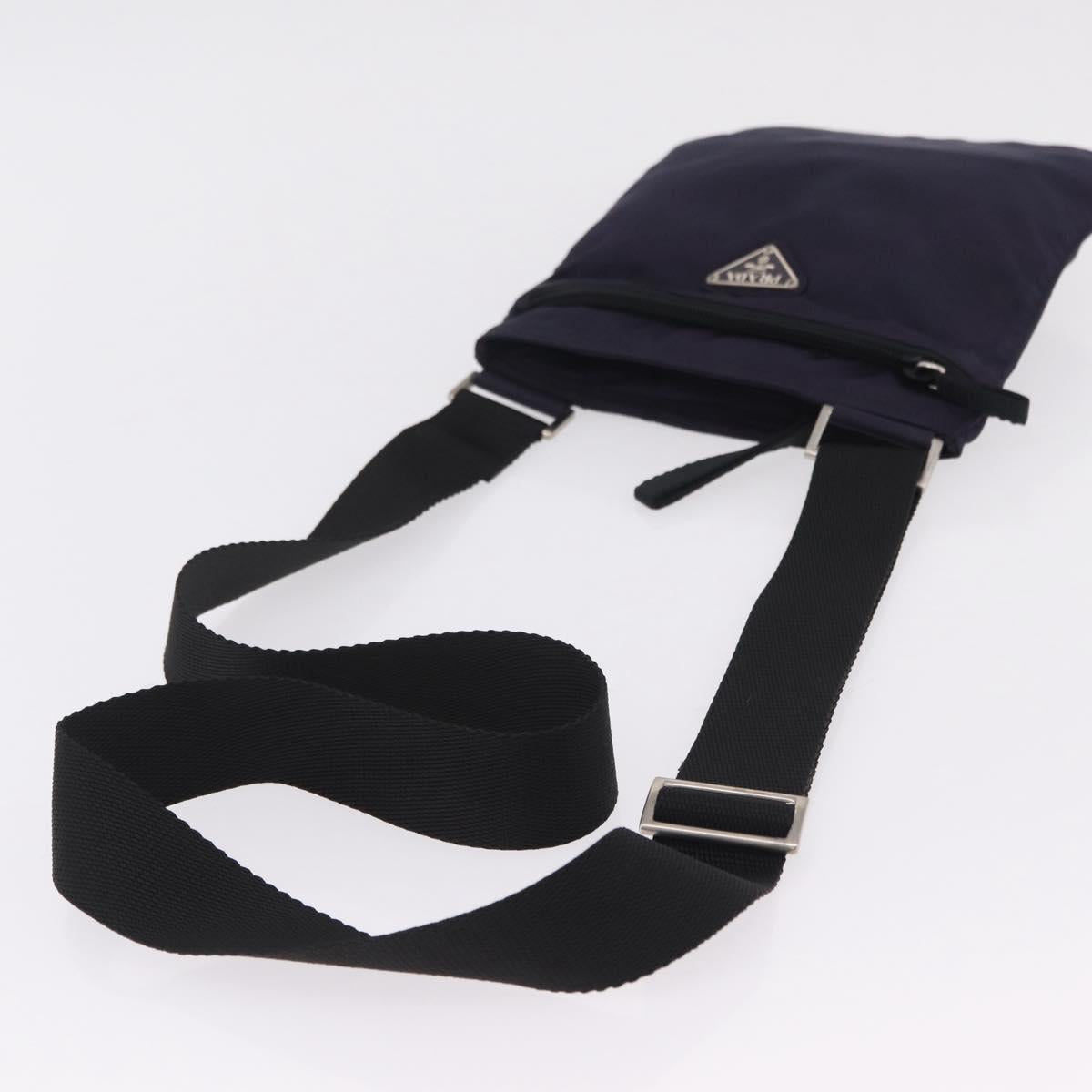 PRADA Shoulder Bag Nylon Leather 5 Set Black Purple Auth 204287