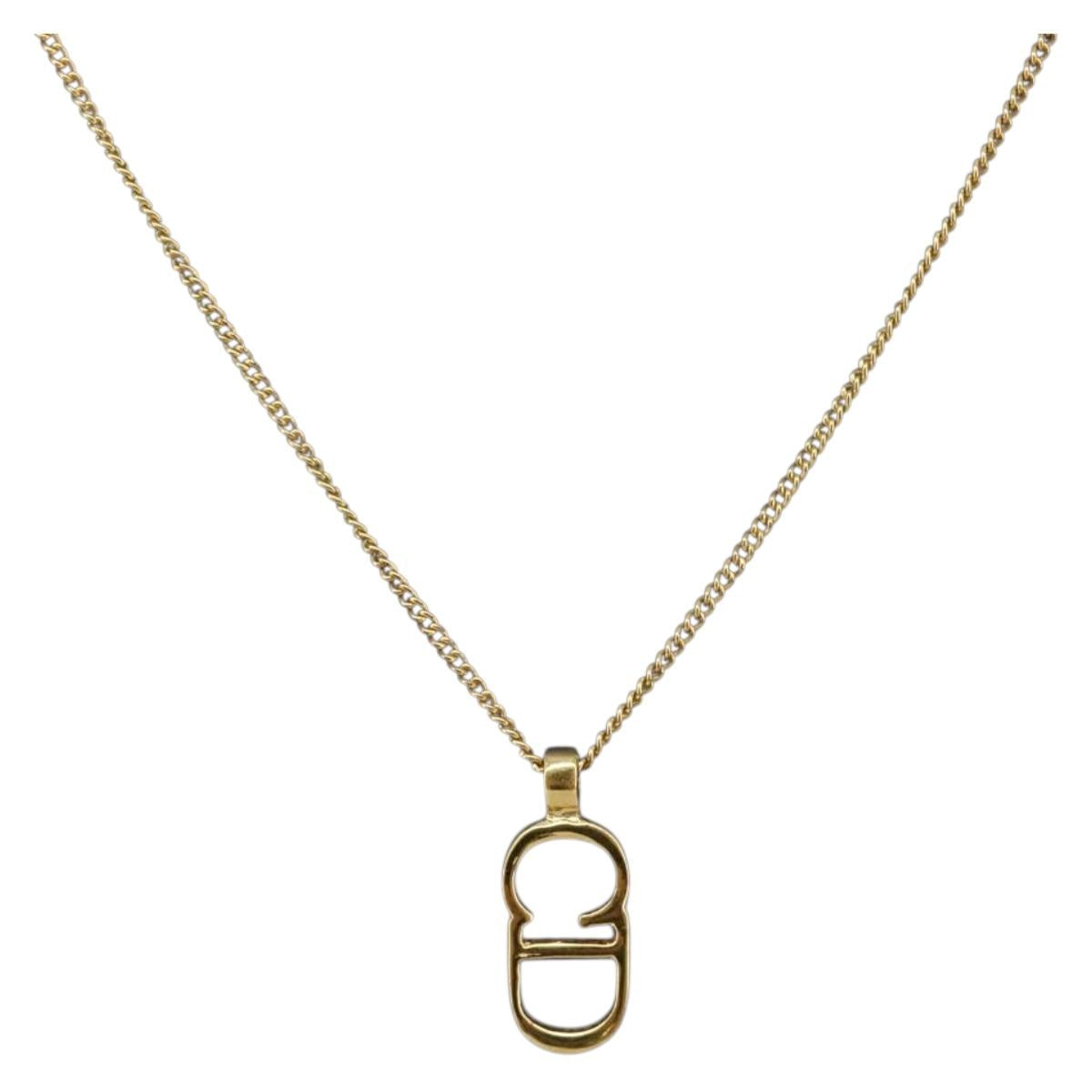 Christian Dior Necklace metal Gold Auth 204290