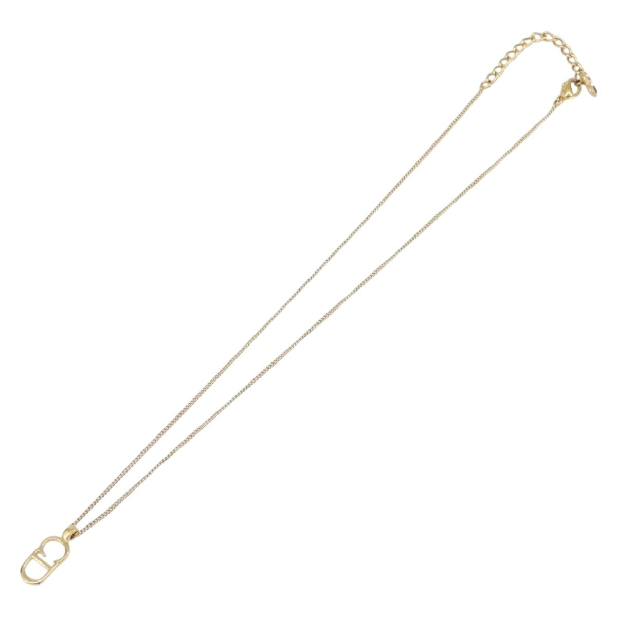 Christian Dior Necklace metal Gold Auth 204290