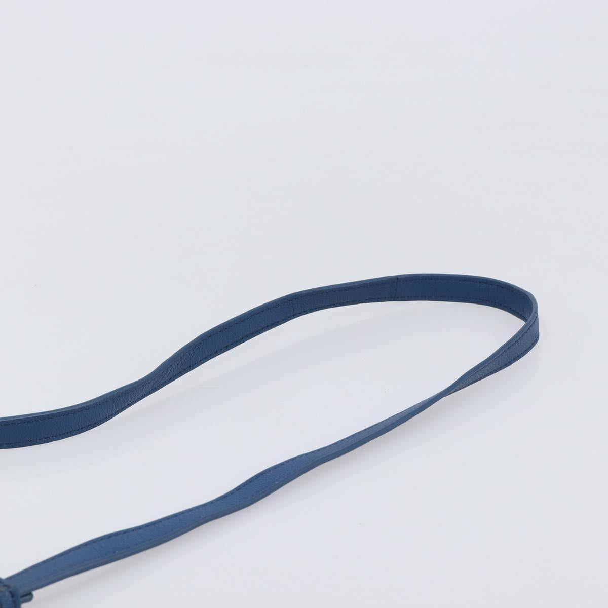 SAINT LAURENT Cavas Chic Hand Bag Leather 2way Blue Gold 279079 Auth 204300A