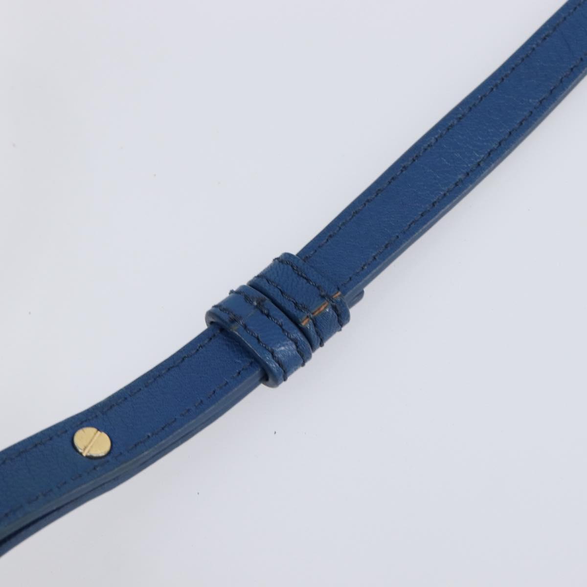 SAINT LAURENT Cavas Chic Hand Bag Leather 2way Blue Gold 279079 Auth 204300A