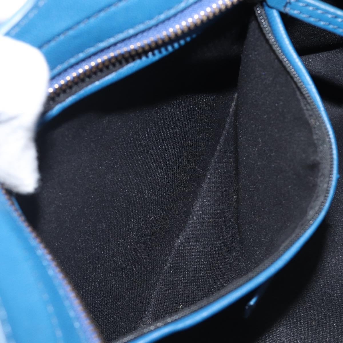 SAINT LAURENT Cavas Chic Hand Bag Leather 2way Blue Gold 279079 Auth 204300A