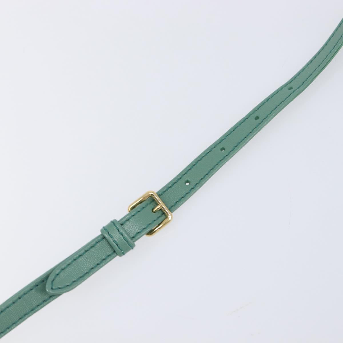 Miu Miu Matelasse Arkady Hand Bag Leather 2way Green Gold Auth 204302SAM