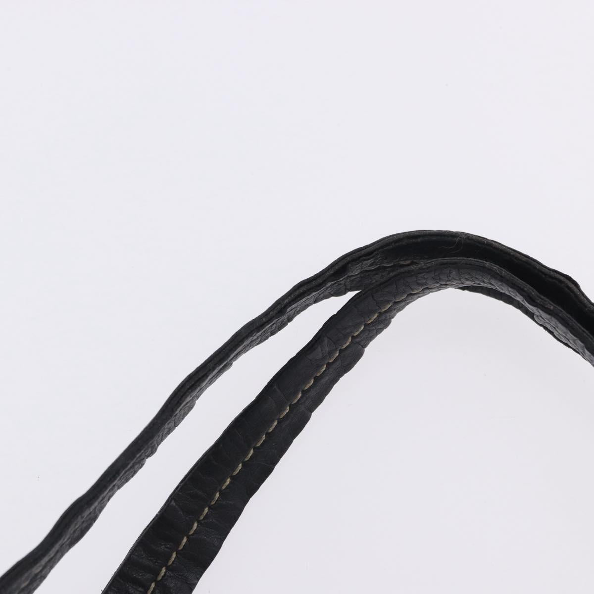 Miu Miu Hand Bag Vitellolux Black Silver Auth 204305A