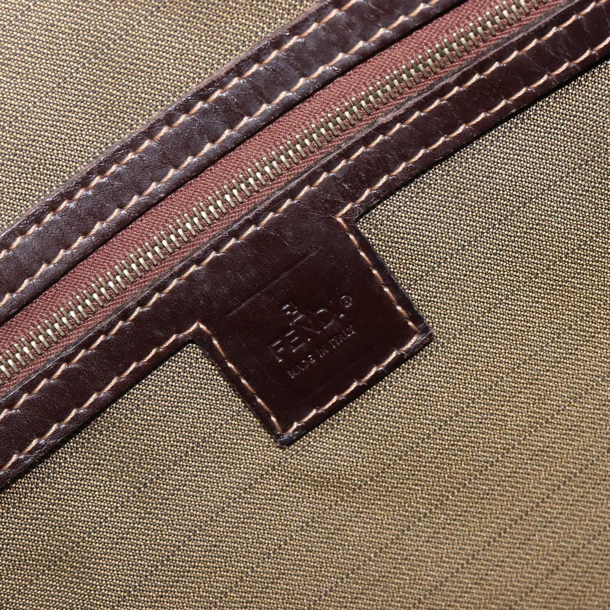 FENDI Zucca Canvas Hand Bag Black Brown Auth 204307A