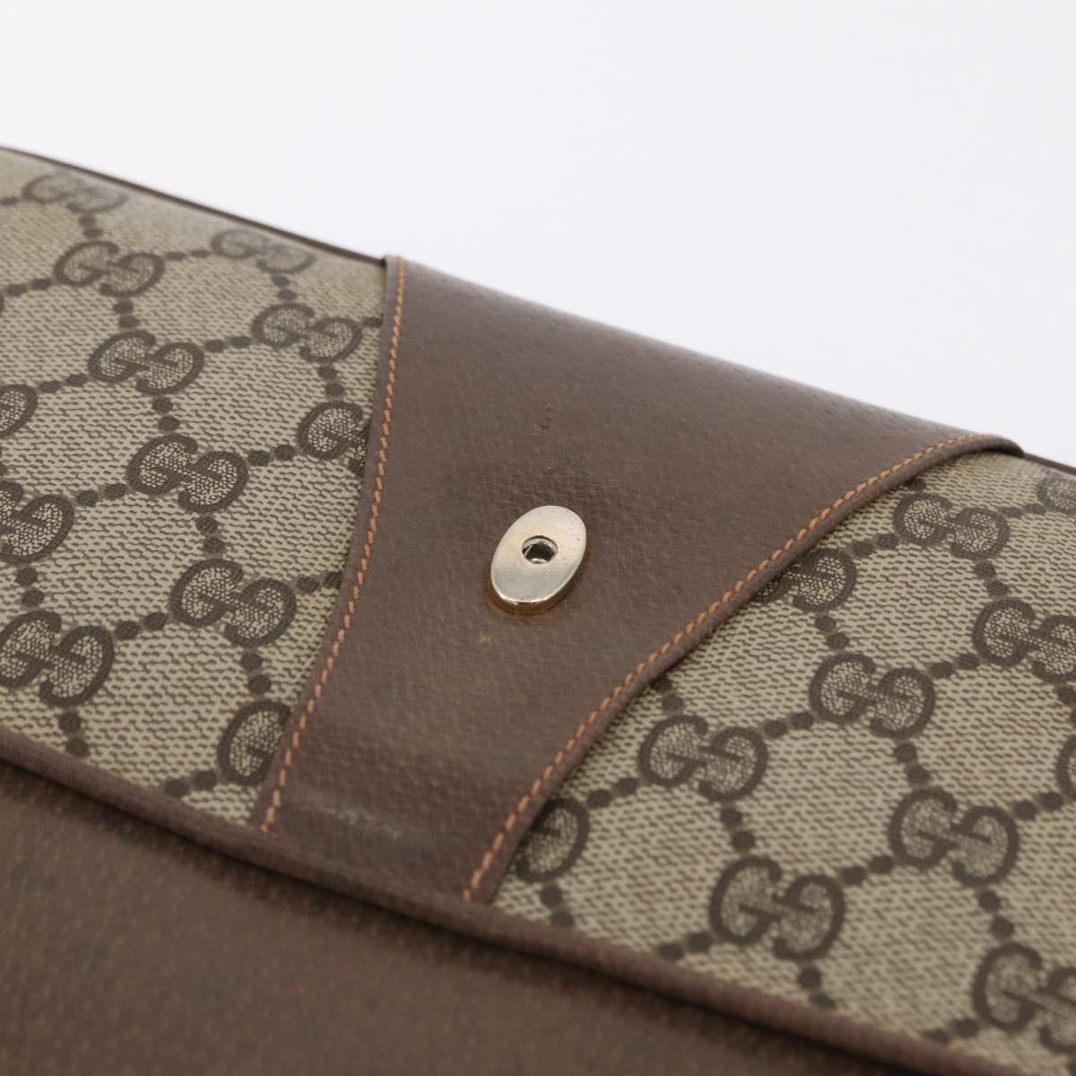 GUCCI GG Supreme Shoulder Bag PVC Leather Beige Gold 904 23 025 Auth 204309