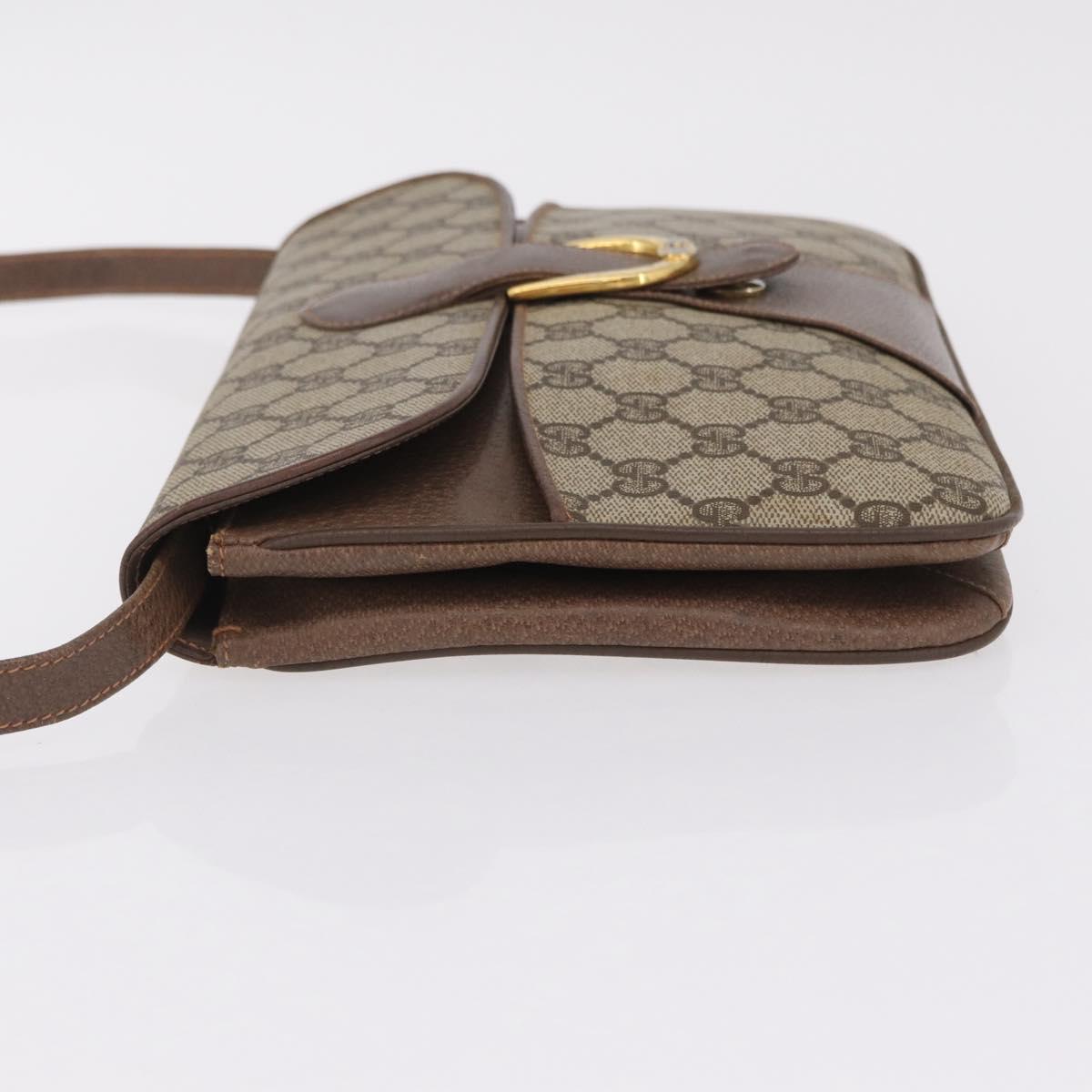 GUCCI GG Supreme Shoulder Bag PVC Leather Beige Gold 904 23 025 Auth 204309