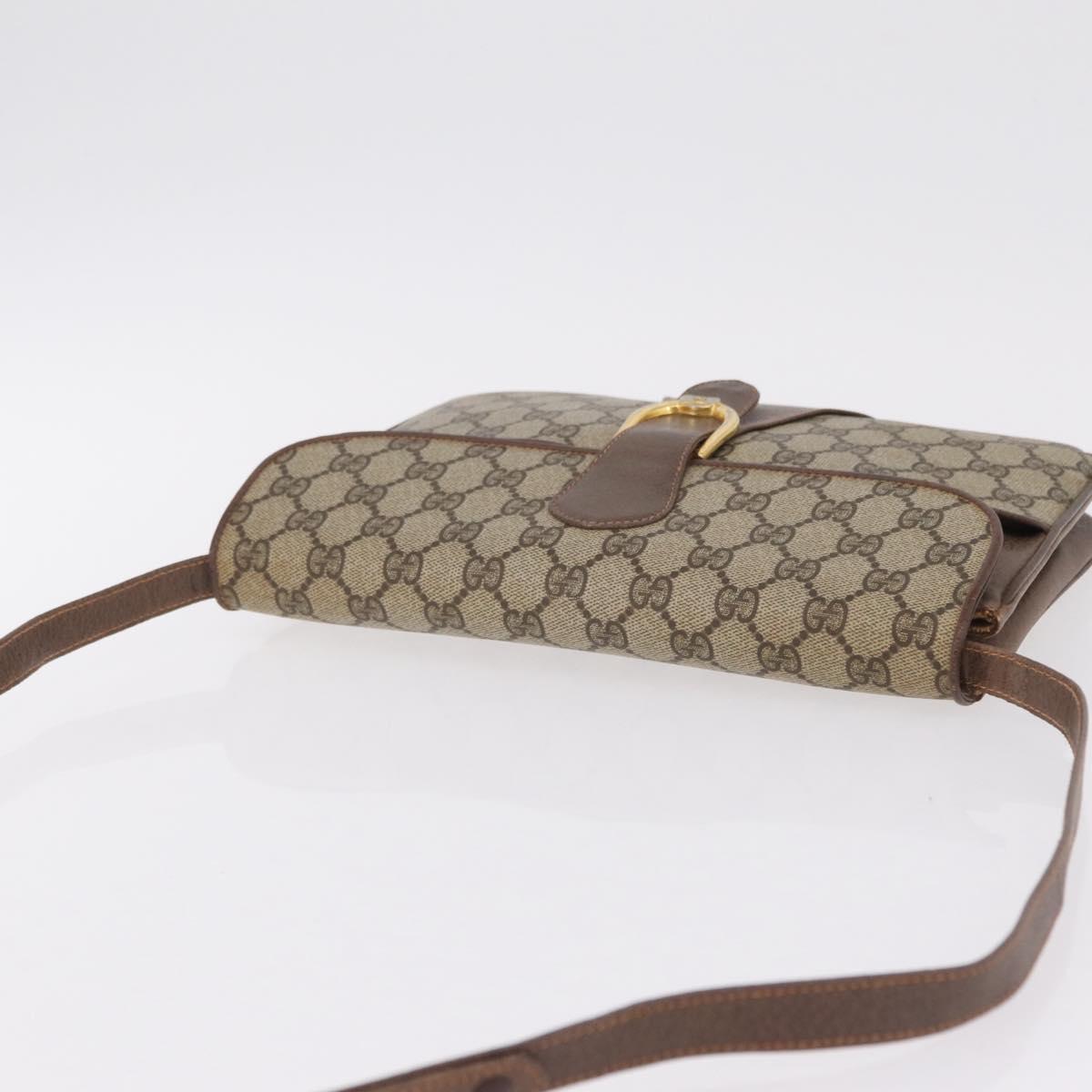 GUCCI GG Supreme Shoulder Bag PVC Leather Beige Gold 904 23 025 Auth 204309