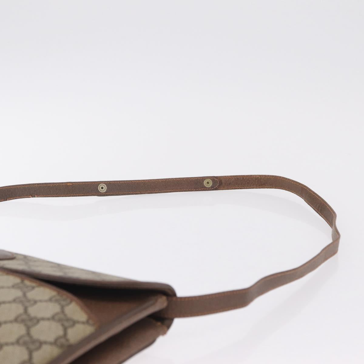 GUCCI GG Supreme Shoulder Bag PVC Leather Beige Gold 904 23 025 Auth 204309