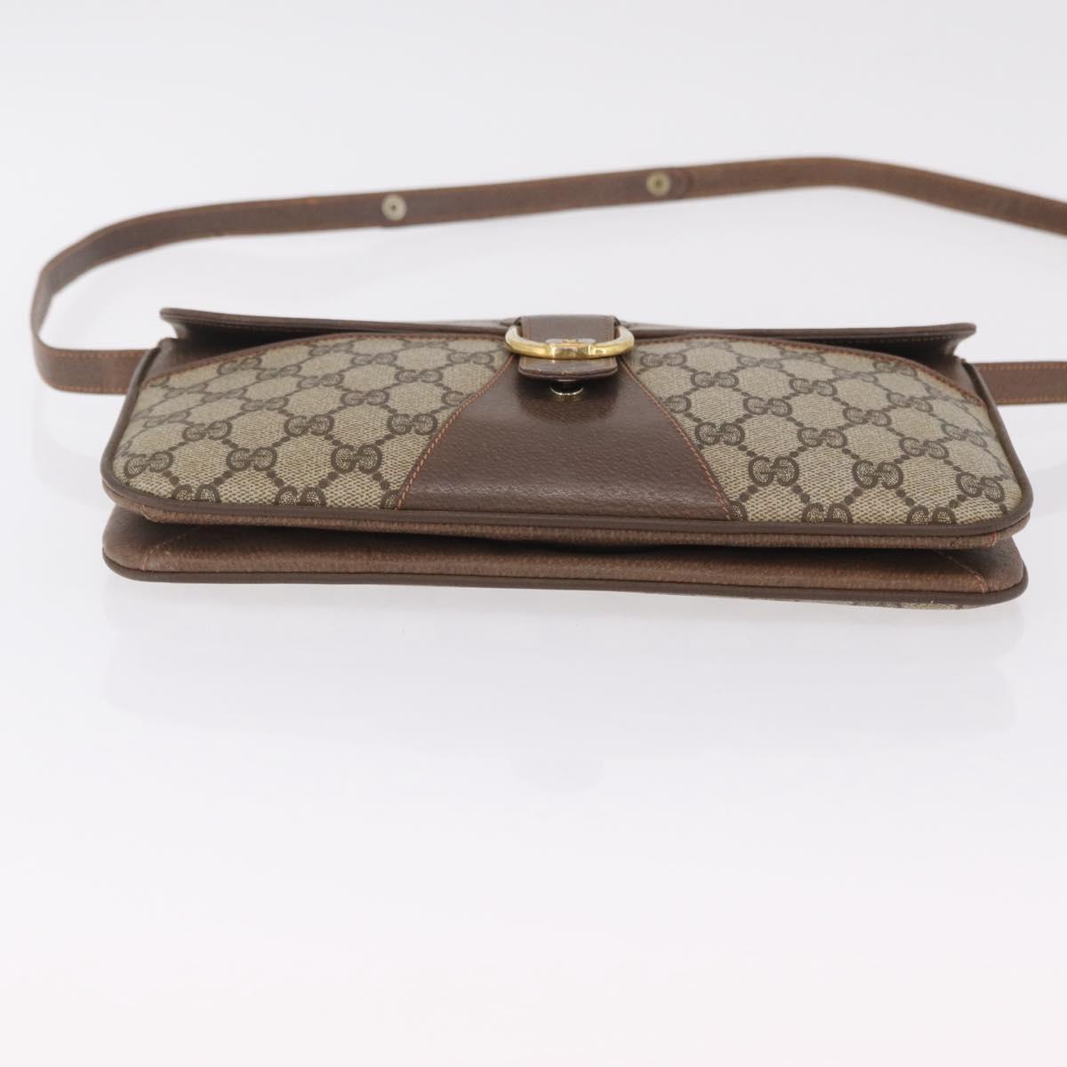 GUCCI GG Supreme Shoulder Bag PVC Leather Beige Gold 904 23 025 Auth 204309
