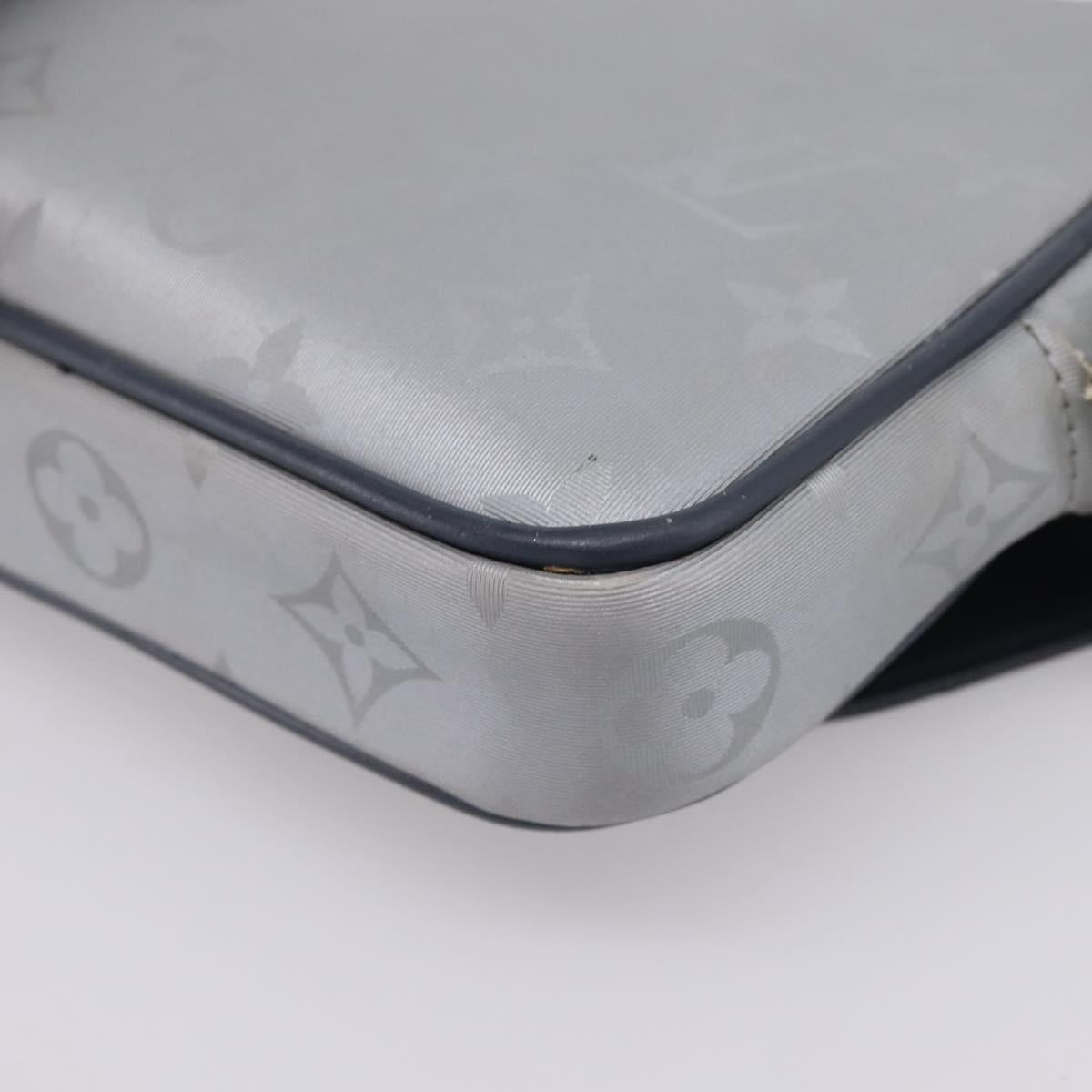 LOUIS VUITTON Monogram Satellite Alpha Clutch Bag Silver M44171 LV Auth 204313A