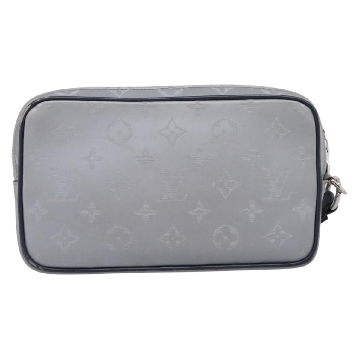 LOUIS VUITTON Monogram Satellite Alpha Clutch Bag Silver M44171 LV Auth 204313A