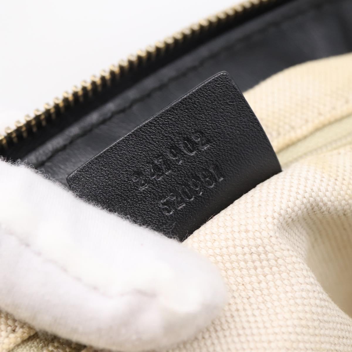GUCCI Diamante Hand Bag Canvas 2way Beige Gold 247902 Auth 204317