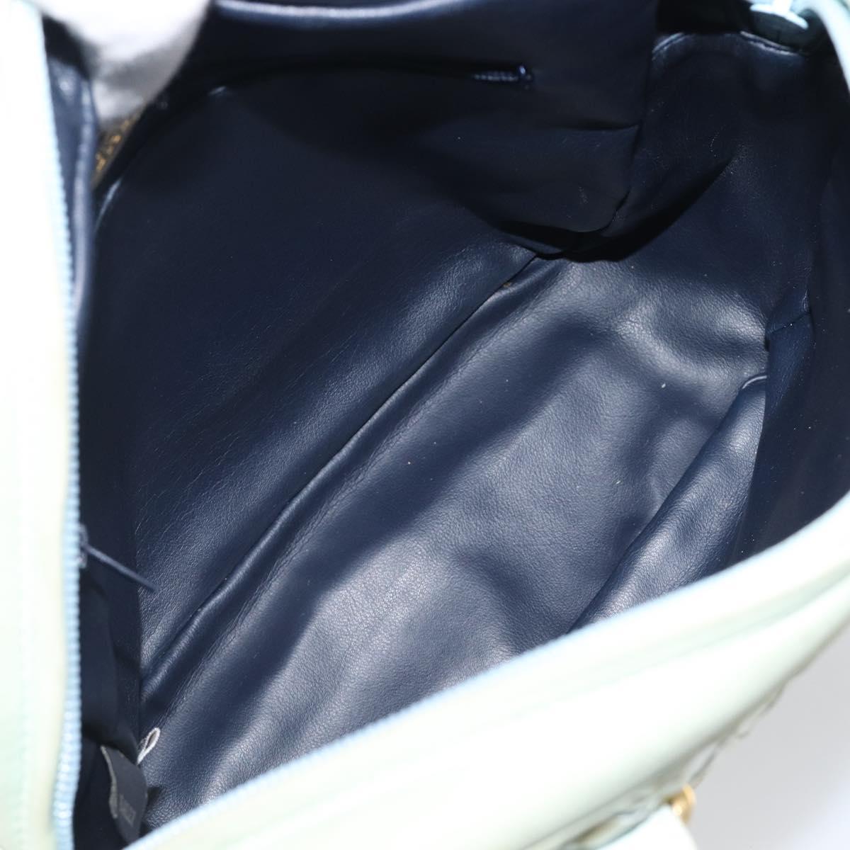 BALLY Hand Bag Patent leather Green Gold Auth 204319