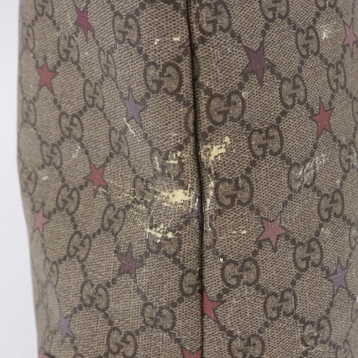 GUCCI GG Supreme Tote Bag PVC Leather Beige 309498 Auth 204320