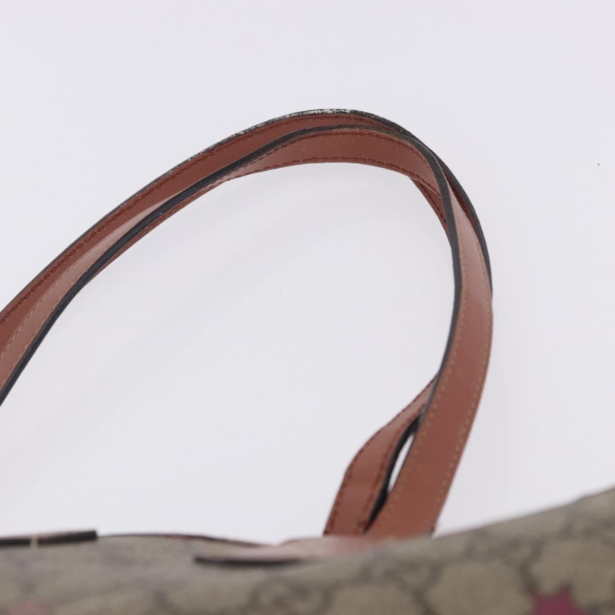 GUCCI GG Supreme Tote Bag PVC Leather Beige 309498 Auth 204320