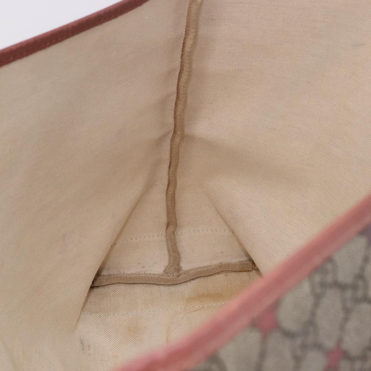 GUCCI GG Supreme Tote Bag PVC Leather Beige 309498 Auth 204320