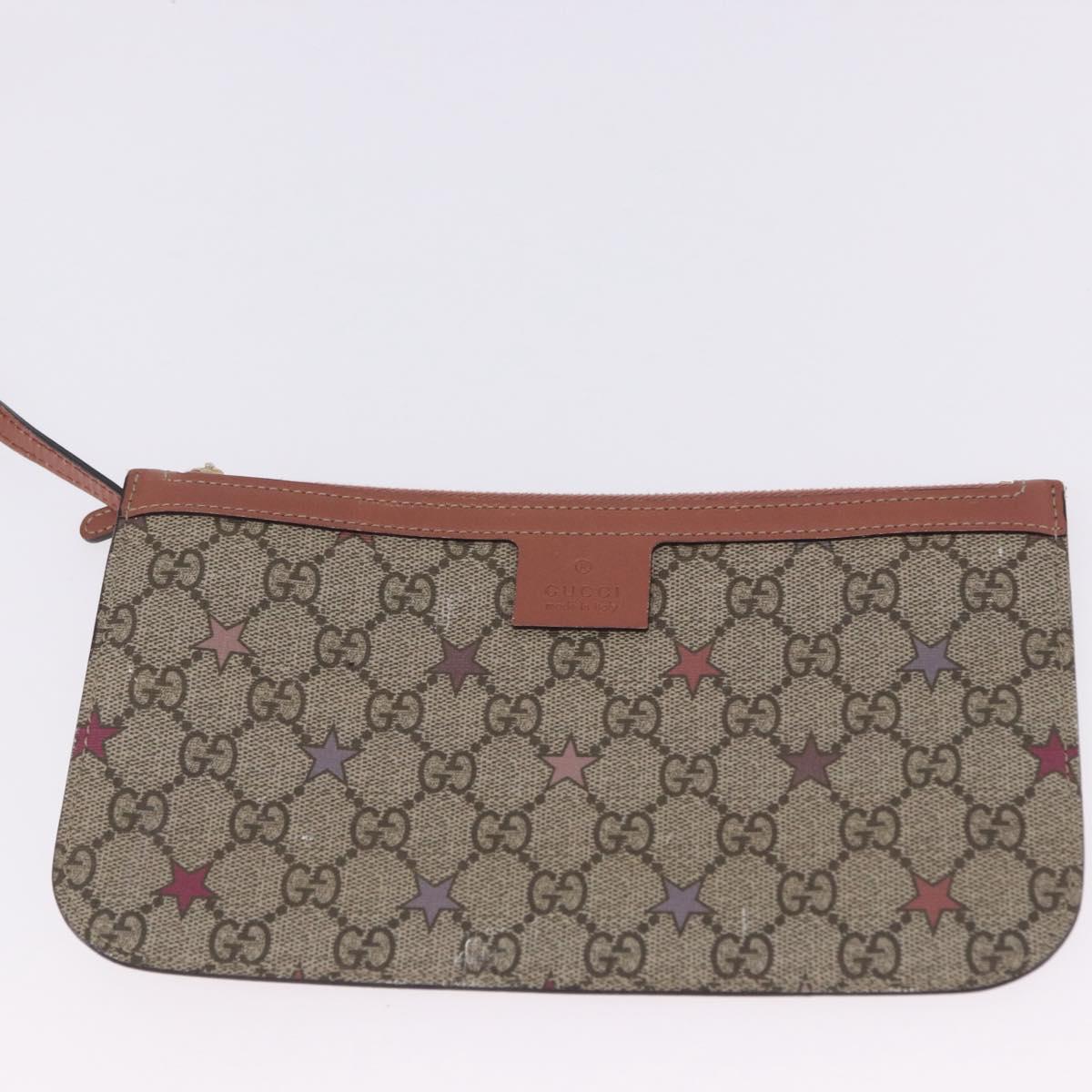 GUCCI GG Supreme Tote Bag PVC Leather Beige 309498 Auth 204320