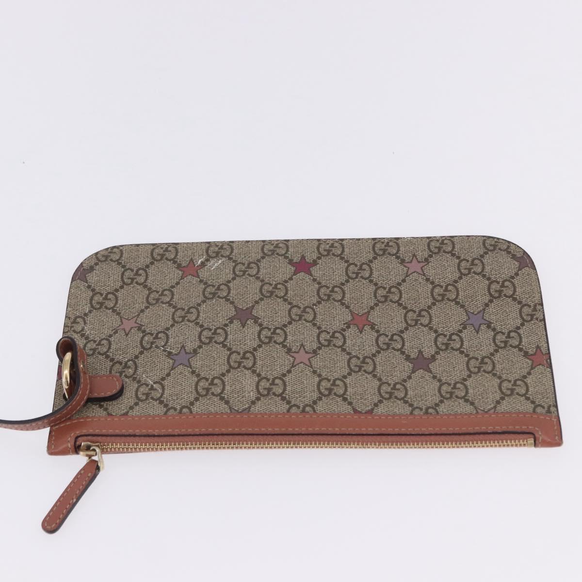GUCCI GG Supreme Tote Bag PVC Leather Beige 309498 Auth 204320