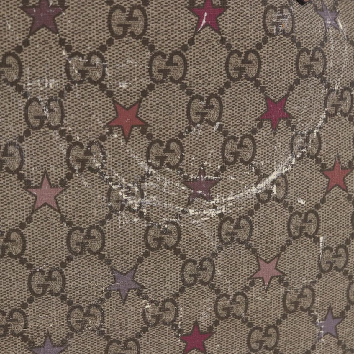 GUCCI GG Supreme Tote Bag PVC Leather Beige 309498 Auth 204320