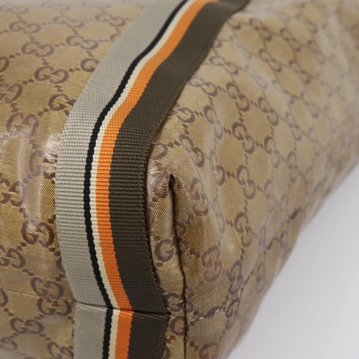 GUCCI GG Crystal Sherry Line Tote Bag Coated Canvas Gold 189669 Auth 204321A
