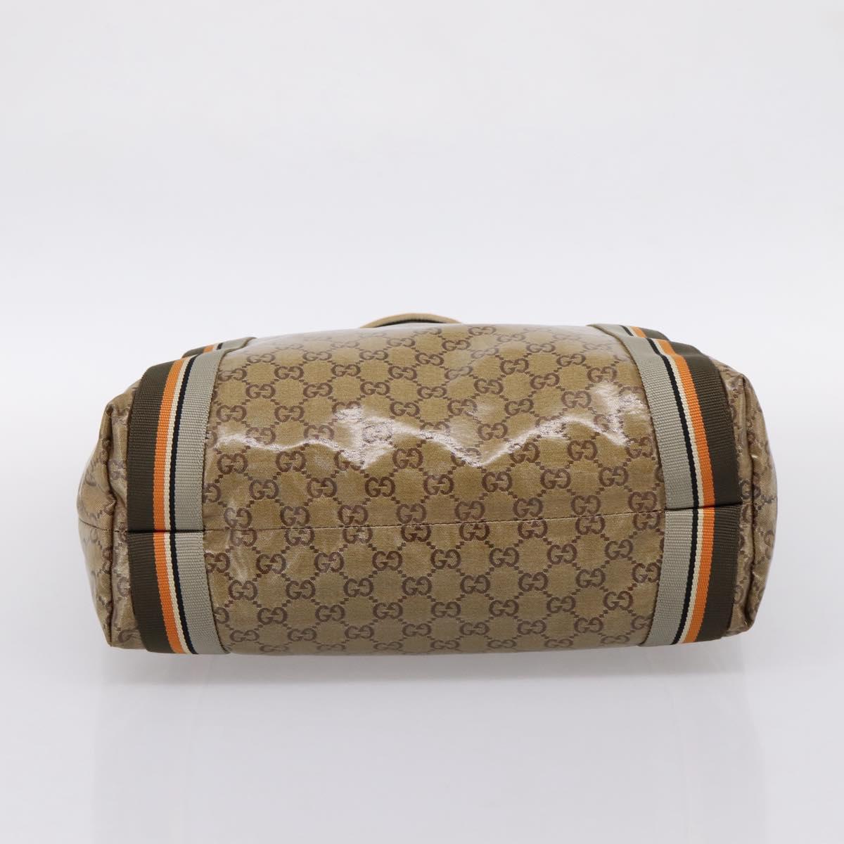 GUCCI GG Crystal Sherry Line Tote Bag Coated Canvas Gold 189669 Auth 204321A