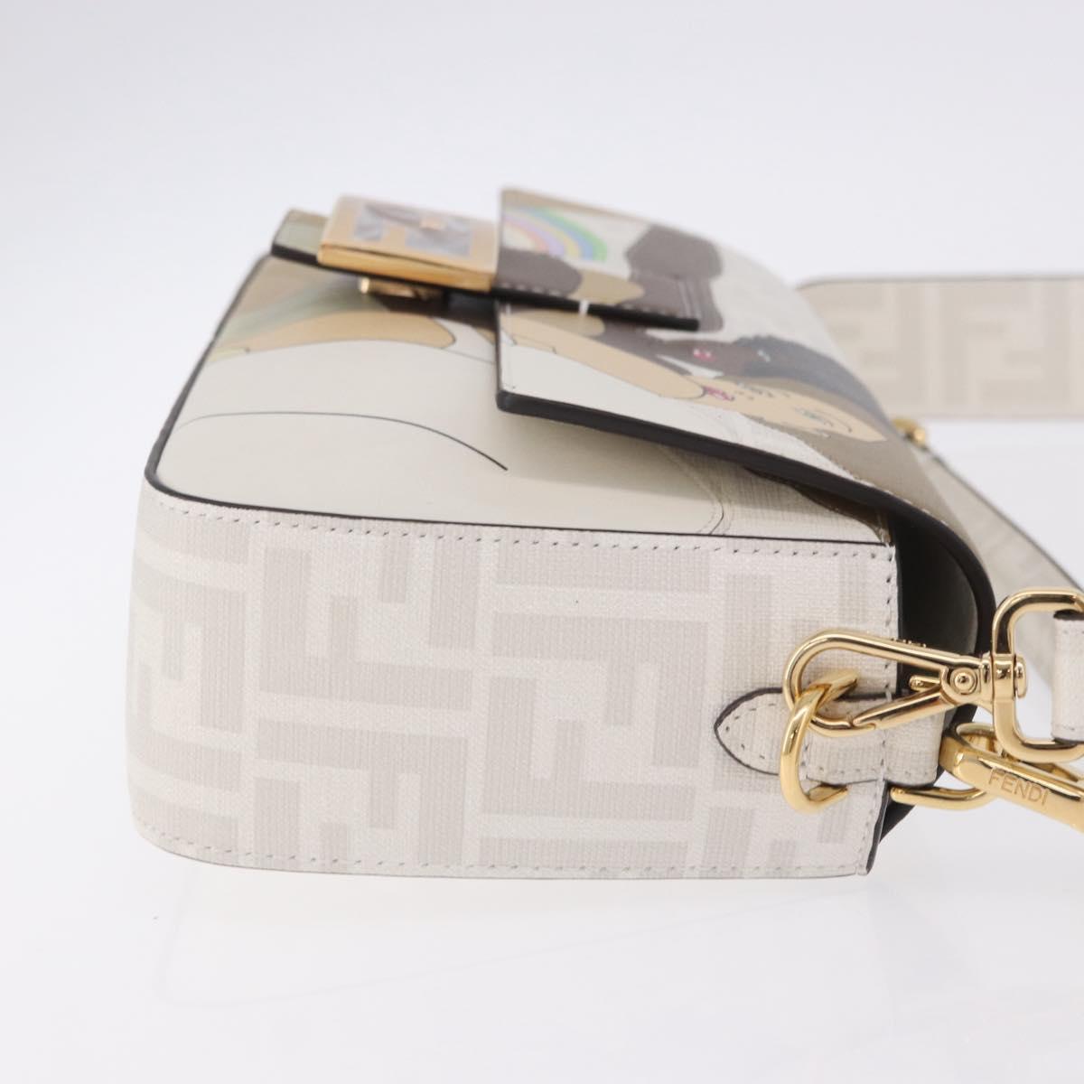 FENDI Zucca Canvas Mamma Baguette Bag PVC 2way Antonio Lopez White Auth 204325M
