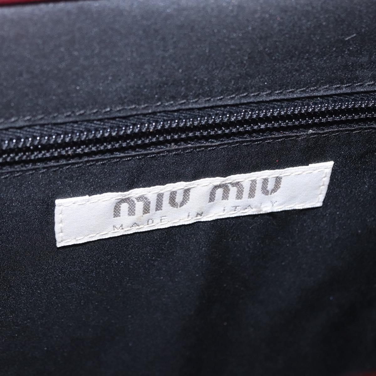 Miu Miu Hand Bag Leather Red Silver Auth 204327