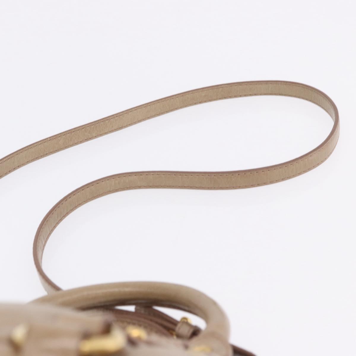 Miu Miu Hand Bag Vitellolux 2way Beige Gold Auth 204328V