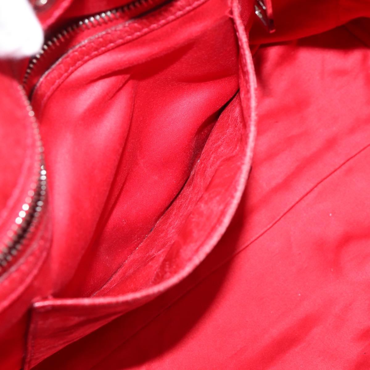 Miu Miu Hand Bag Vitellolux 2way Red Gold Auth 204332V